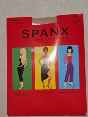 Spanx Footless Pantyhose Size B Nude